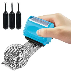 Identity Protection Stamp with 3 Ink Refill, Wide Confidential Stamp Security Stamp Roller for Identity Theft Prevention