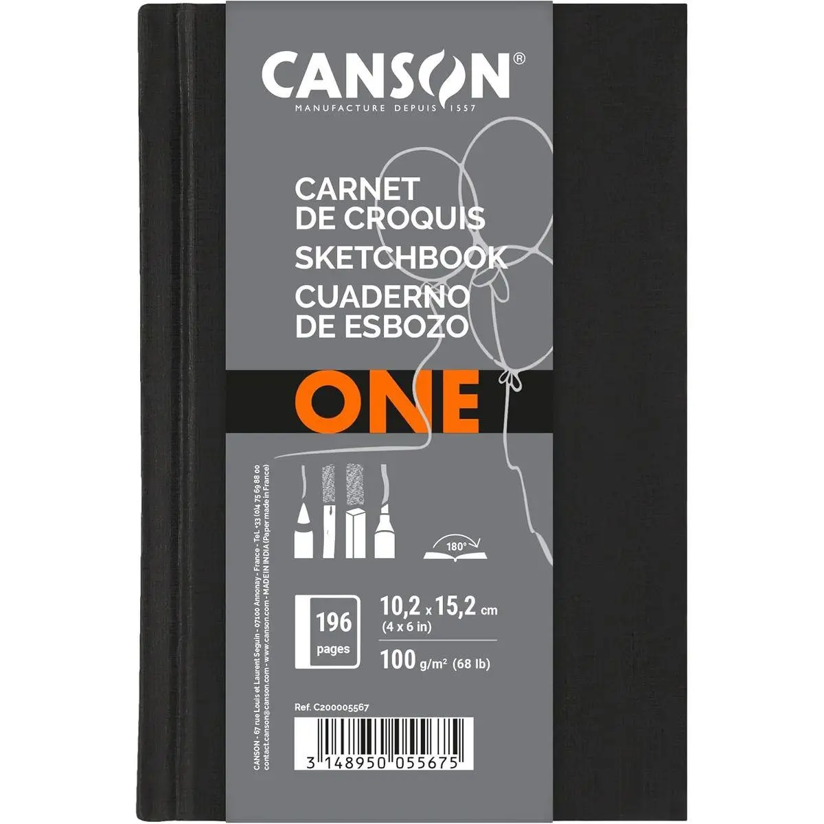 ONE Art Sketch Book, 4" x 6", Hardbound, 100 Sheets (200005567)