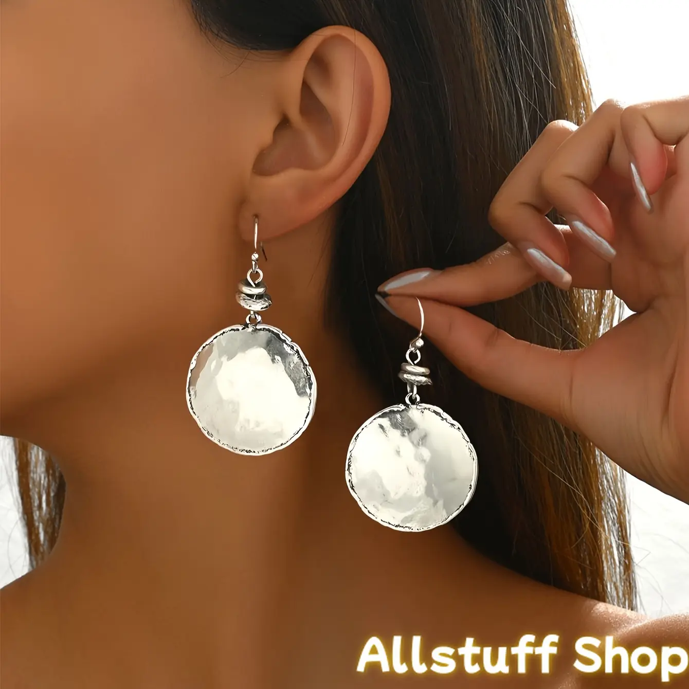 1 Pair Stylish Minimalist Retro Geometric Round Earrings - 1960s Style Statement Alternative Casual Earrings for Daily Wear & Parties, Statement Earrings, Alternative Earrings