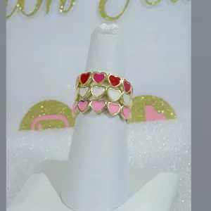 Heart Design Open Ring #0036 14k Laminated Gold Hypoallergenic 3 Layers Protection for Everyday Wear