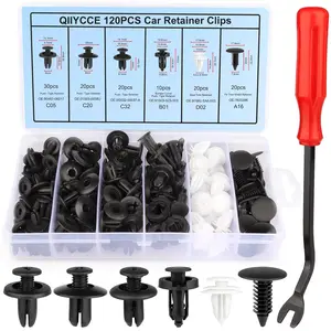 120PCS Car Clips & Plastic Rivets - 6 Popular Sizes, Fits Bumpers, Fenders & Most Car Models, Ideal for Body Fixing & Replacement