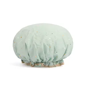 Double Layer Bath Cap for Women, Lightweight Fabric, Elastic Fit, Multi-Purpose Hat for Shower, Bathroom, Kitchen, Travel Storage, Bathroom Accessory