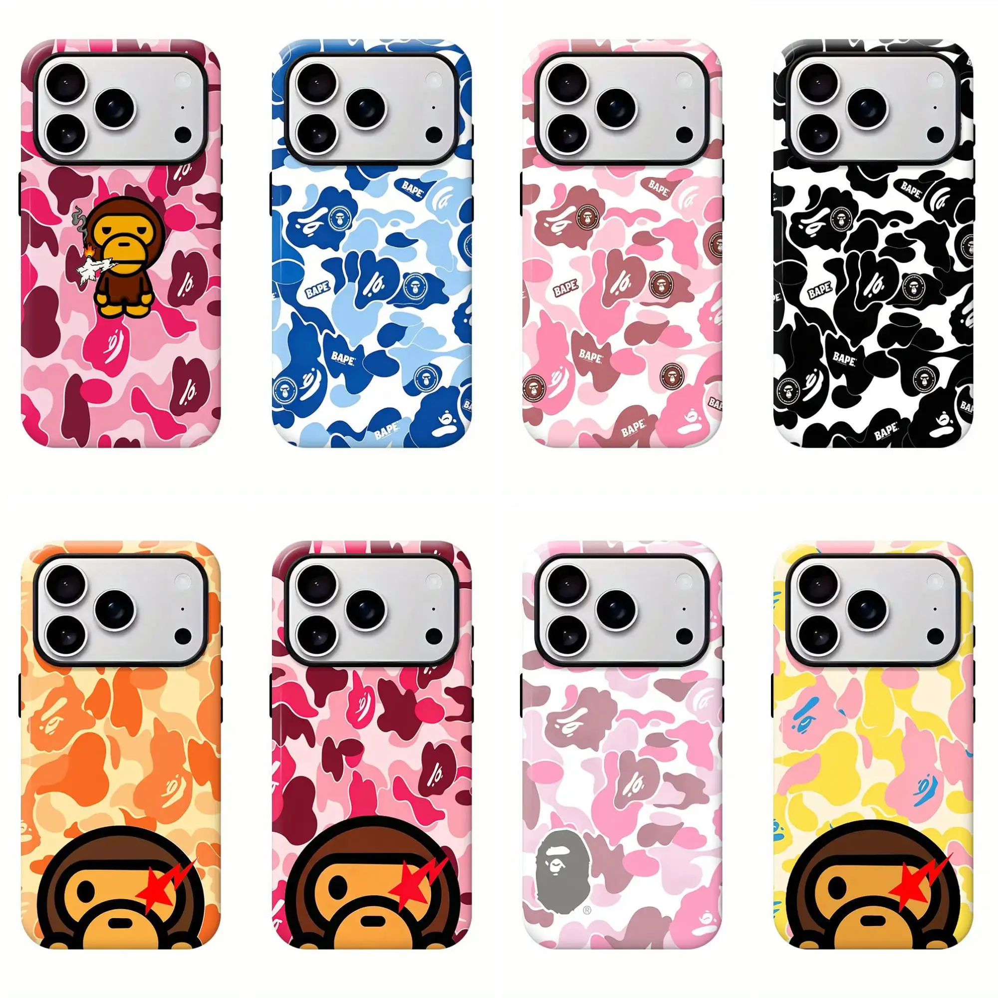 Bape Protective Camo Streetwear Phone CaseSuitable for iPhone 8-17