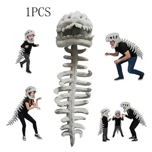 Dinosaur Skeleton Model Headset, Cosplay Hat Mask, Plush Costume, Comfortable Wearable Toy, Kids and Adults Halloween Props, Party Supplies, Dinosaur Themed Design, Party Accessory
