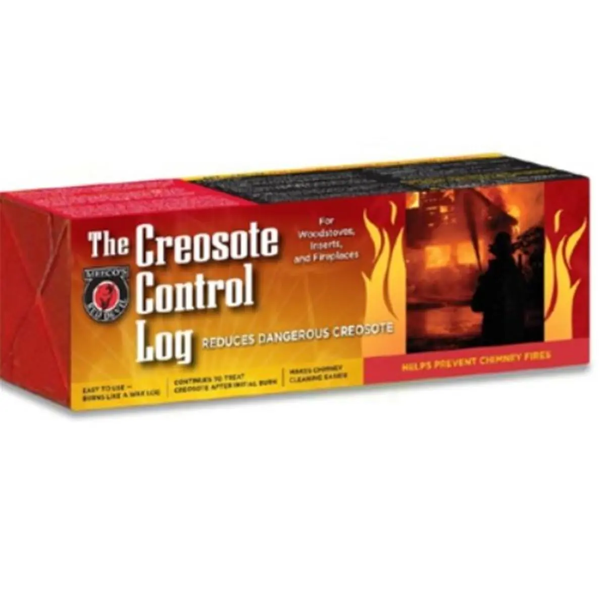 212 MAIN MEECO 1008 Red Devil Creosote Control Wax Log, Inserts for Fireplaces, Flue Cleaning, Prevents Chimney Fires, Treats Creosote Buildup