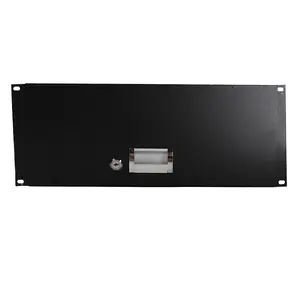 19'' 4U Steel Plate DJ Drawer Equipment Cabinet with Lock and Keys Black High-Quality Durable Storage for Audio Gear
