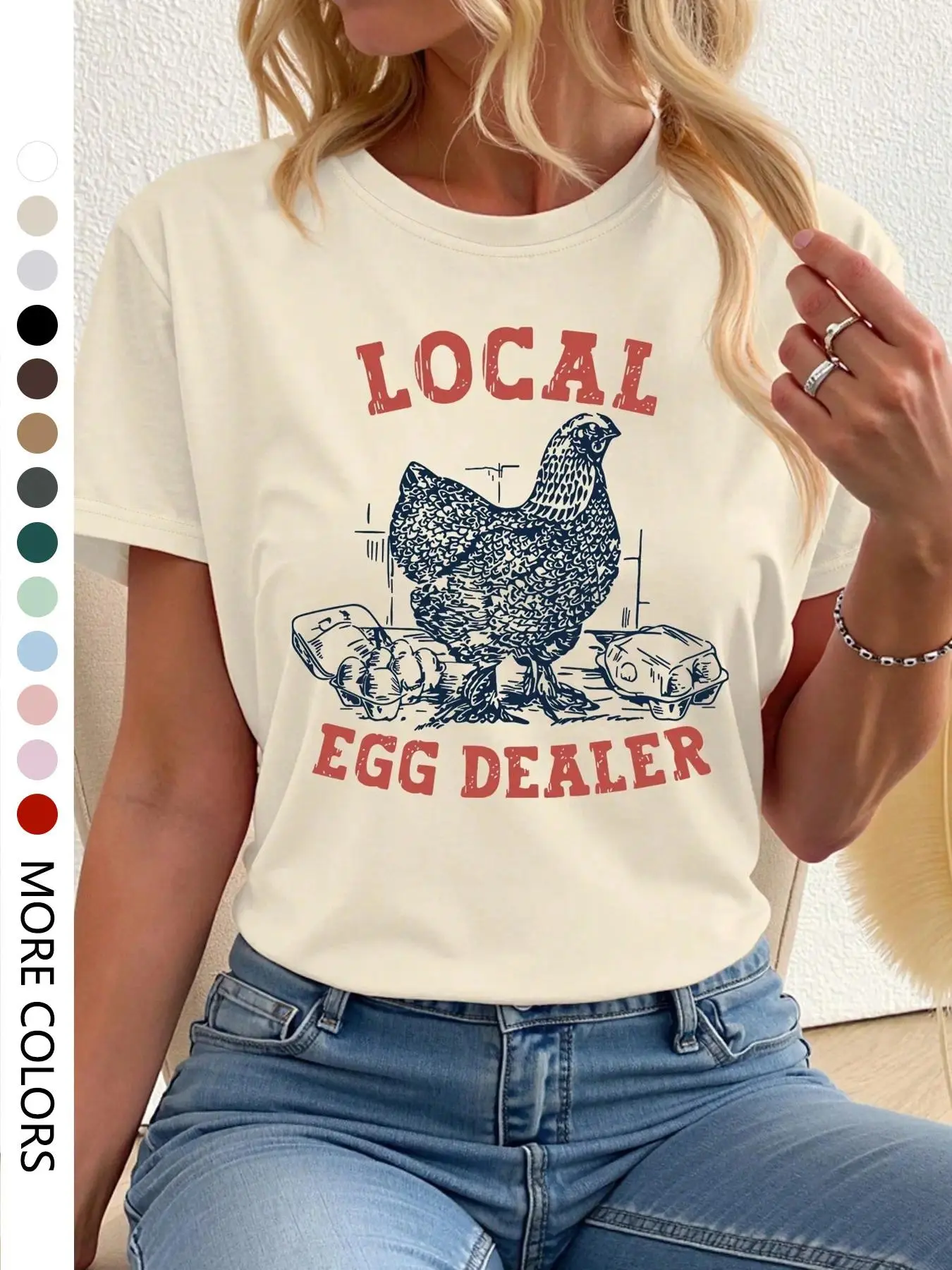 Women's Chicken-Themed Comfy Casual Short Sleeve Fire Chicken T-Shirt, Colorful Rooster Print Unisex Classic Fit Soft Lightweight All-Season Top for Daily Wear & Loungewear, Fire Chicken Women's T-Shirts