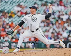 Tarik Skubal Detroit Tigers Autographed 8" x 10" White Pitching Photograph - Fanatics Authentic Certified