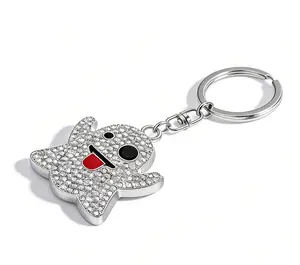 Crystal Ghost Keychain with Rhinestones Adorable Ghost Shape Key Ring for Bags and Keys Stylish Accessory with Sparkling Rhinestone Accents Perfect for Everyday Use