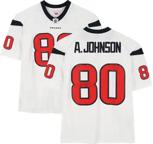 Andre Johnson Houston Texans Autographed Mitchell and Ness 2008 White Replica Jersey with "HOF 2024" Inscription - Fanatics Authentic Certified