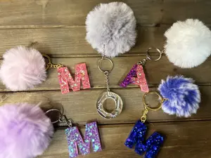 Resin initial keychain
