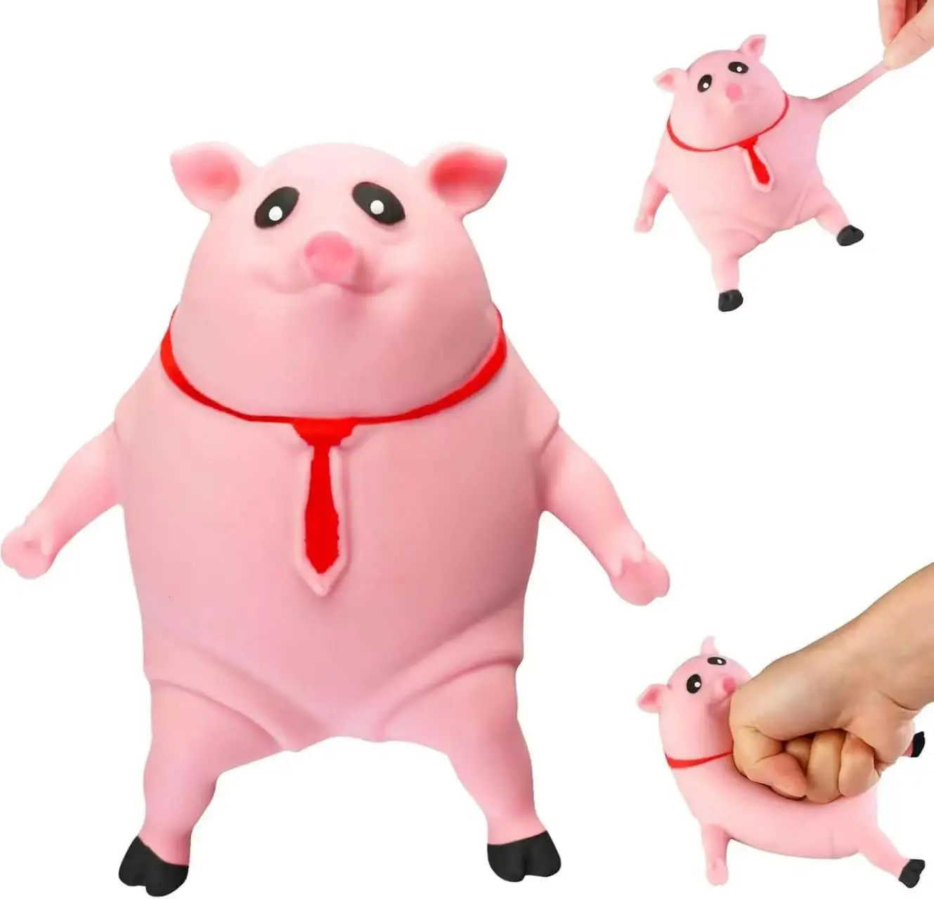 Stretchy Squishy Pig Squishies - Sand-Filled Soft Piglet Stress Relief Play Things, High-Elastic Pullable Fidget Toy for Kids