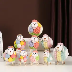 Colorful Sheep Ornament, Light Luxury Decor for Living Room, TV Cabinet & Wine Cabinet, Cute Cartoon Heart Sheep Doll, Popular Decoration for Kids' Room