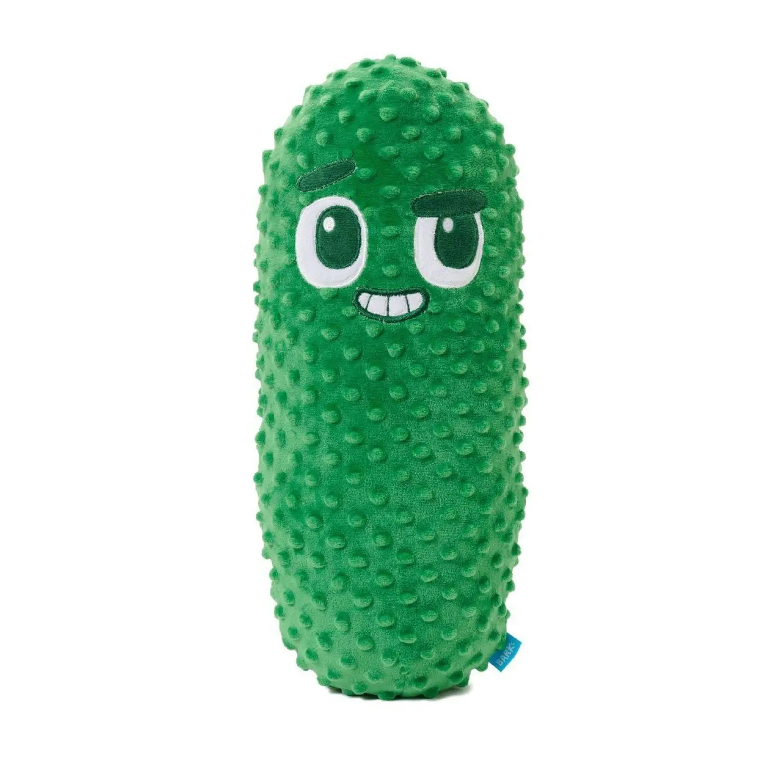 16-Inch Extra Large Green Pickle-Shaped Polyester Fiber Fluffy Dog Plush Toy - Dual Squeakers, Crinkle Material, Durable Design, Mental Stimulation, Healthy Outlet for All Breeds Puppies Interactive Playtime, Polyester Fibers