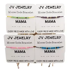 Mama Morse Code Bracelet, pulcera Código Morse, Dia De las Madres, Mother's Day