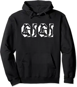 Gigi Cow Print Moo Pattern Mother's Day Farming Farm Funny Pullover Hoodie - Emilyschwe Shop 87B0CS392WXG