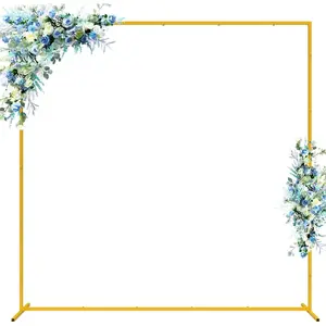 Wedding Arch Backdrop Stand Square 6.6FTx6.6FT  Metal Balloon Arch Stand Garden Arbor Backdrop Frame for Wedding Birthday Party  Shower Photo Booth Background Decoration