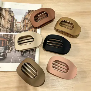 Daily Basic Matte Oval Alligator Hair Clips – Simple Design for Neat Back-of-Head Updos