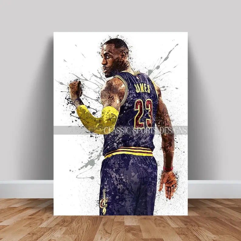 Lebron James Poster, Cleveland Cavaliers, Poster Print Unframed, Wall Art Print, Kids Decor, Man Cave Gift, Sports Art
