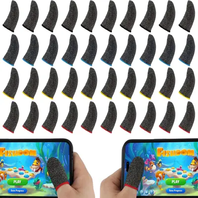 30-Pack Gaming Finger Sleeves - 0.15mm Superconducting Nanofiber, Anti-Sweat, For All Touchscreens