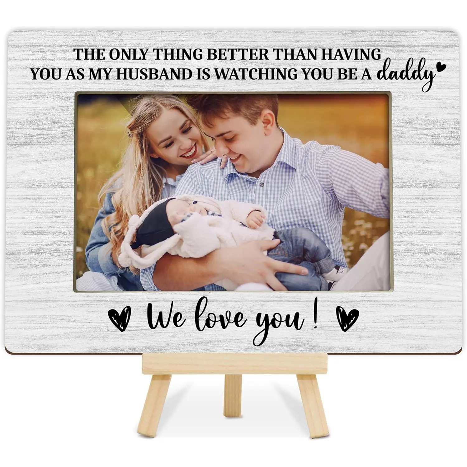 Daddy Picture Frame, First Time Dad Gifts for Husband, New Dad Keepsake Frames, 4x6 Father's Day Picture Frame for Tabletop Display Photo Insert