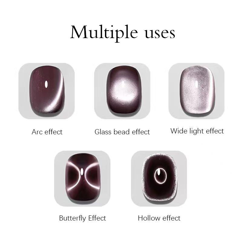 New Three-in-One Multi-Functional Cat's Eye Nail Art Tool, Green/Pink Ring Cat's Eye Magnet, Detachable Multi-Functional Rocket Box, Durable Plastic, Ergonomic Handle, Essential for Nail Art Design