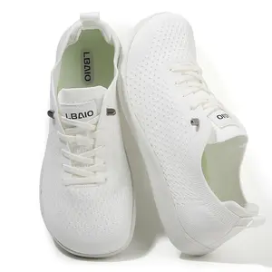Lbaio Wide Toe Box Barefoot Knit Sneakers | Unisex | Flat Sole | Wide Fit | Stylish  for Women | Casual Athletic Shoes | Comfortable & Breathable