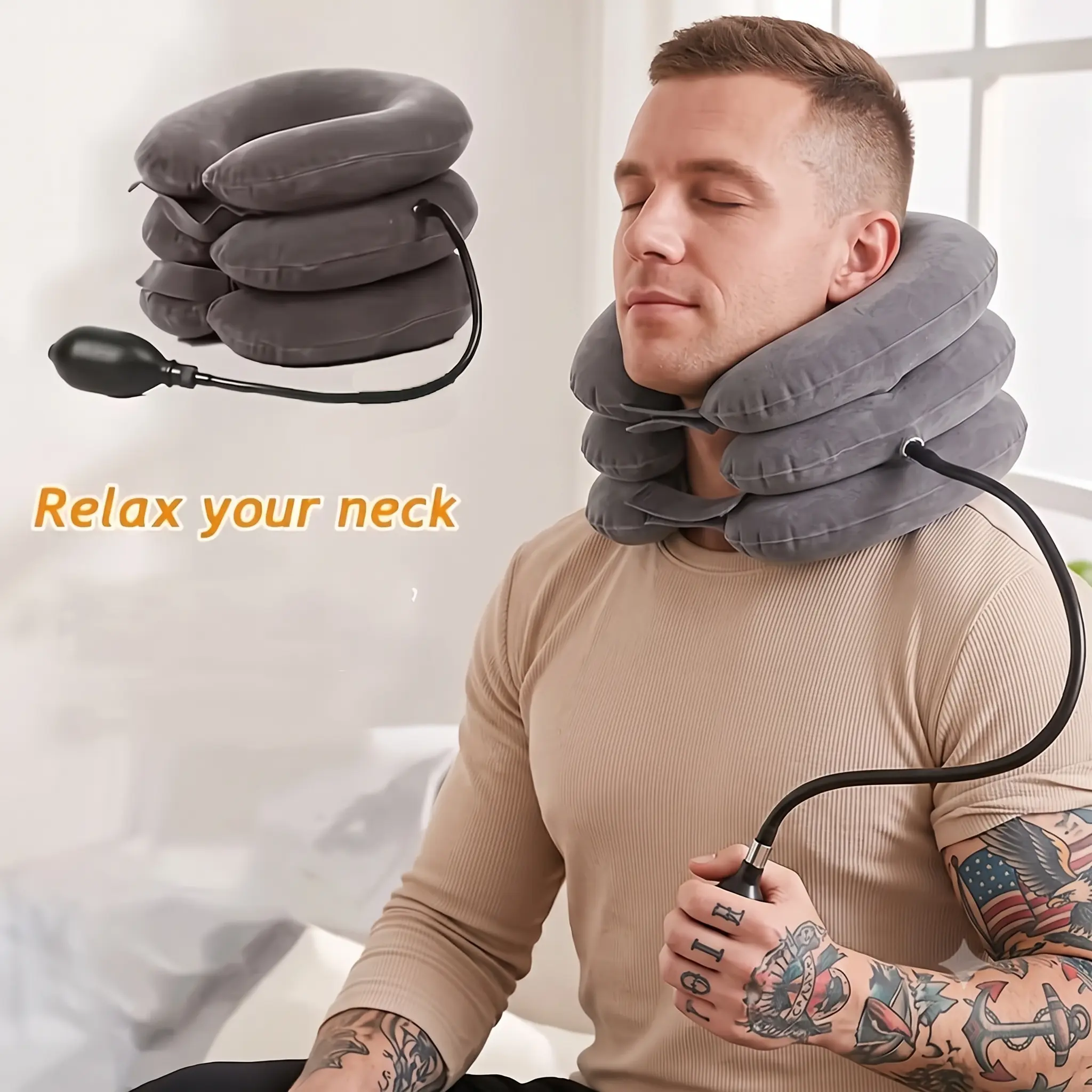 Cervical Traction Device,New and Upgraded  Three-Layer Cervical Traction Instrument, Cervical Traction Instrument, Neck And Posture