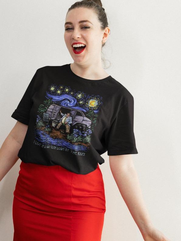 Van Gogh Live In A Van Down By the River Vintage T-Shirt, Starry Night T-Shirt, Matt Foleys T-Shirt, Saturday Night Live T-Shirt, Chris Farley