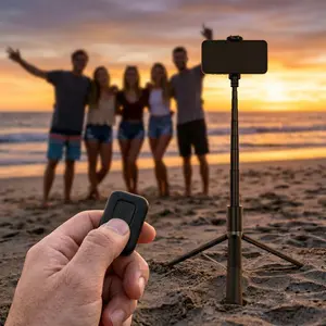 69" Professional Selfie Stick Tripod Combo - Portable Extendable Phone Stand with Remote for iPhone & Android - Essential Gear for March Madness, Spring Break, World Cup & Easter Events