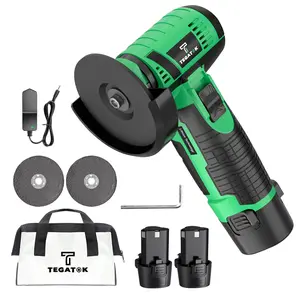 Cordless Brushless Mini Angle Grinder Set.19,500 Rpm Mini Electric Angle Grinder Tool with a 12V 2000mAh Battery and Abrasive Disc. A Versatile Mini Gngle Grinder for Cutting, Grinding, Polishing, and Rust Removal.