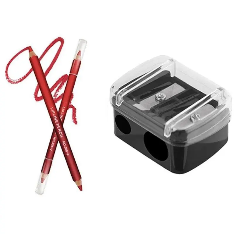 Double Hole Sharpener, 1Count Portable Makeup Eyeliner Pencil Sharpener, Pencil Sharpener for Eyeliner, Eyebrow Pencil, Lip Liner, Makeup Tool, Cosmetic, Cosmetics Makeup Tools
