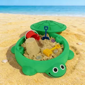 Mini turtle sand box with lid, desktop Zen garden set, soothing sand garden, meditation and relaxation stress-relieving office decoration gift (including molds and mini tools), home office decoration