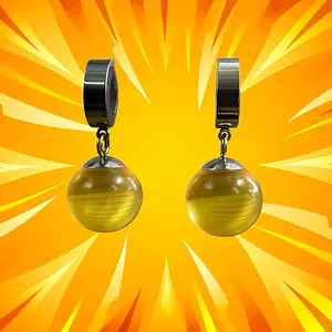 Yellow (silver) Potara Earrings - Vegito cosplay, anime costume accessory