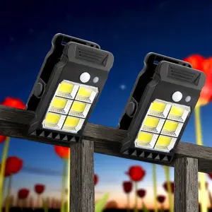 2 Pack Outdoor Solar Motion Sensor Lights, 24 High-Brightness LED Bulbs, Clip-On/Wall-Mount Dual-Use, Safety Outdoor Lights | Ideal for Railings, Camping, Landscape Lighting, Fences, Decks, Gutters, Garages, Commercial Lighting, Solar Security Lights