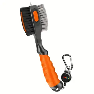Golf Club Head Cleaning Brush, Stainless Steel & PP Material, Portable Cleaner with Magnetic Keychain, Durable Club Maintenance Tool