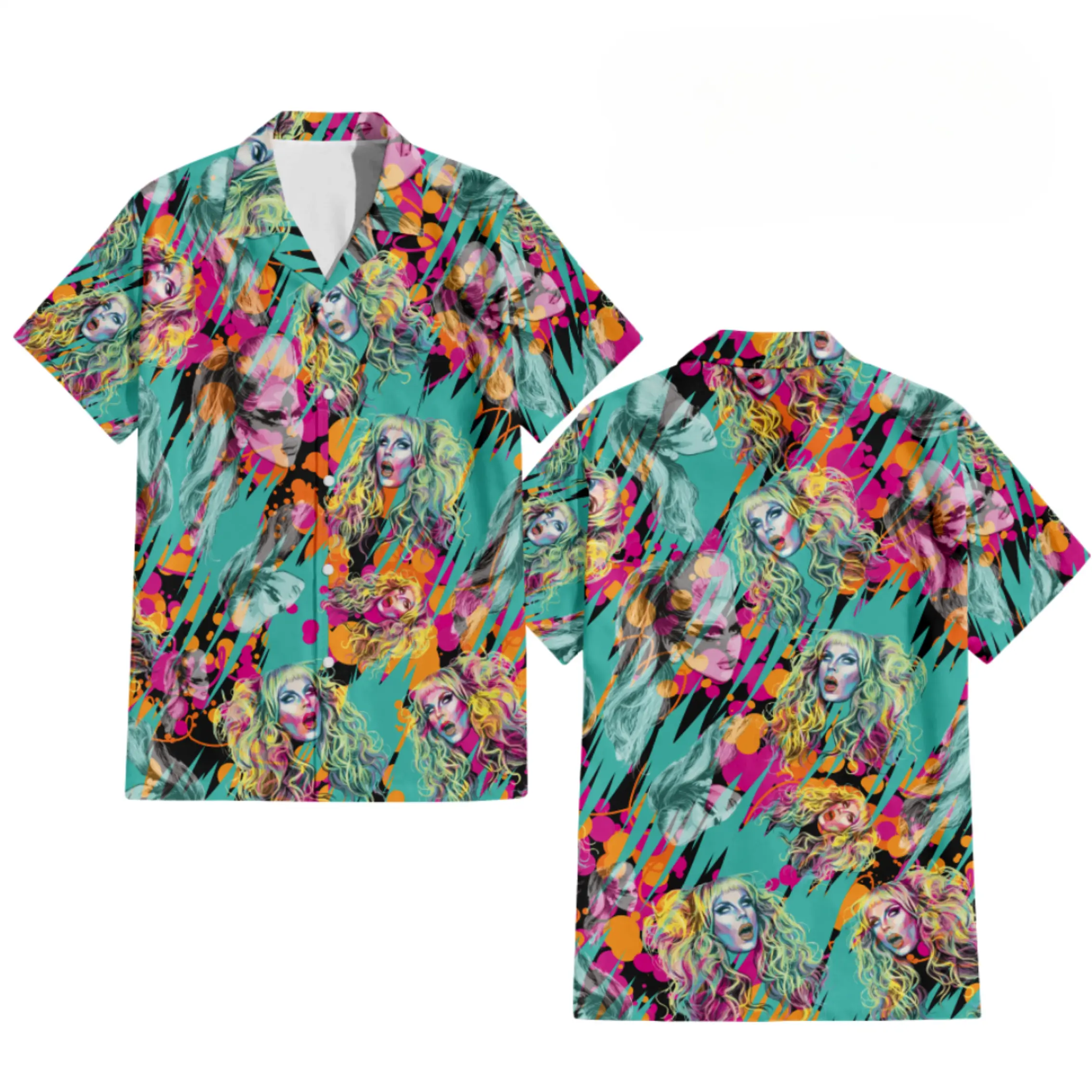 Trixie Mattel Hawaiian Shirt, Drag Queen Aloha Shirt, RuPaul Drag Race Trixie Mattel Pattern Shirt, Colorful Drag Queen Summer Shirt Gift