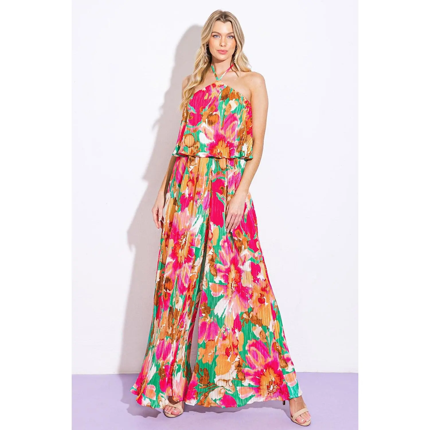 SWING OF THINGS PLISSE JUMPSUIT