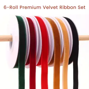 IDONGCAI Luxury Velvet Ribbon Rolls 30 Yards，Soft & Elegant Ribbon for Wedding Décor, Gift Wrapping, DIY Crafts & Holiday Decorations fabric handmade craft Decorative Multicolor
