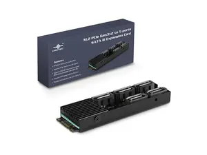 Vantec M.2 PCIe Gen3x2 B+M Key to 5 Ports SATA III Expansion Card (UGT-M2670)