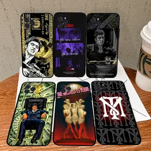 Retro Crime Film Money & Gun Gangster Phone Case For iPhone 17-11 Series, Soft TPU Anti-Scratch Protective Shell, Classic Movie Art Ideal Gift For Trendy Users