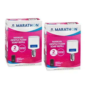 Marathon Manual Foam Soap Refill 1000mL 2 Ct / Pack Pacific Blue Ultra Compatible  Gentle Hypoallergenic Pack of 2