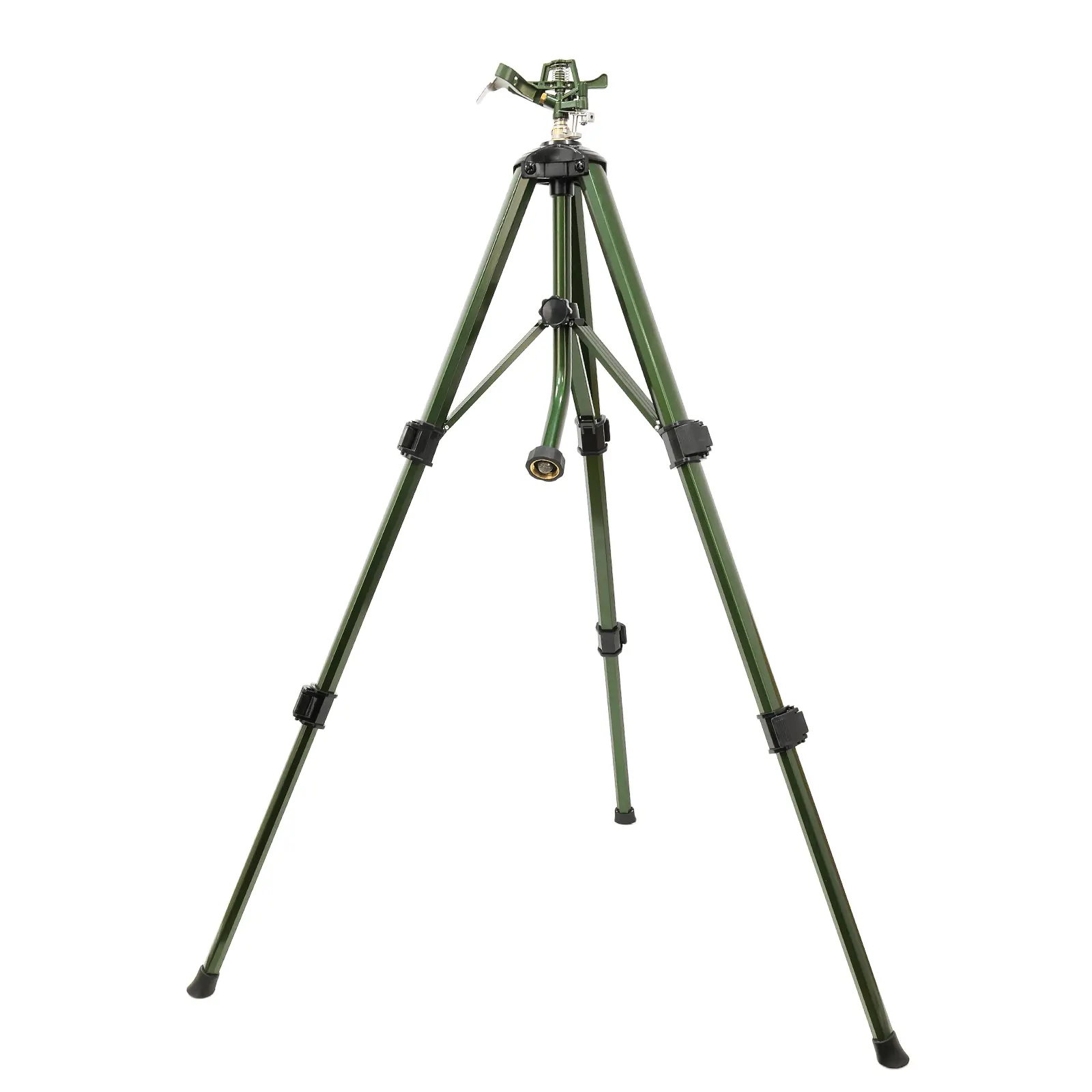 RESTMO Tripod Base Zinc Impact Sprinkler, 360° Rotating & 3-Height Adjustable Tripod, Heavy Duty Full Metal Sprinkler for Agriculture and Large Yard Irrigation