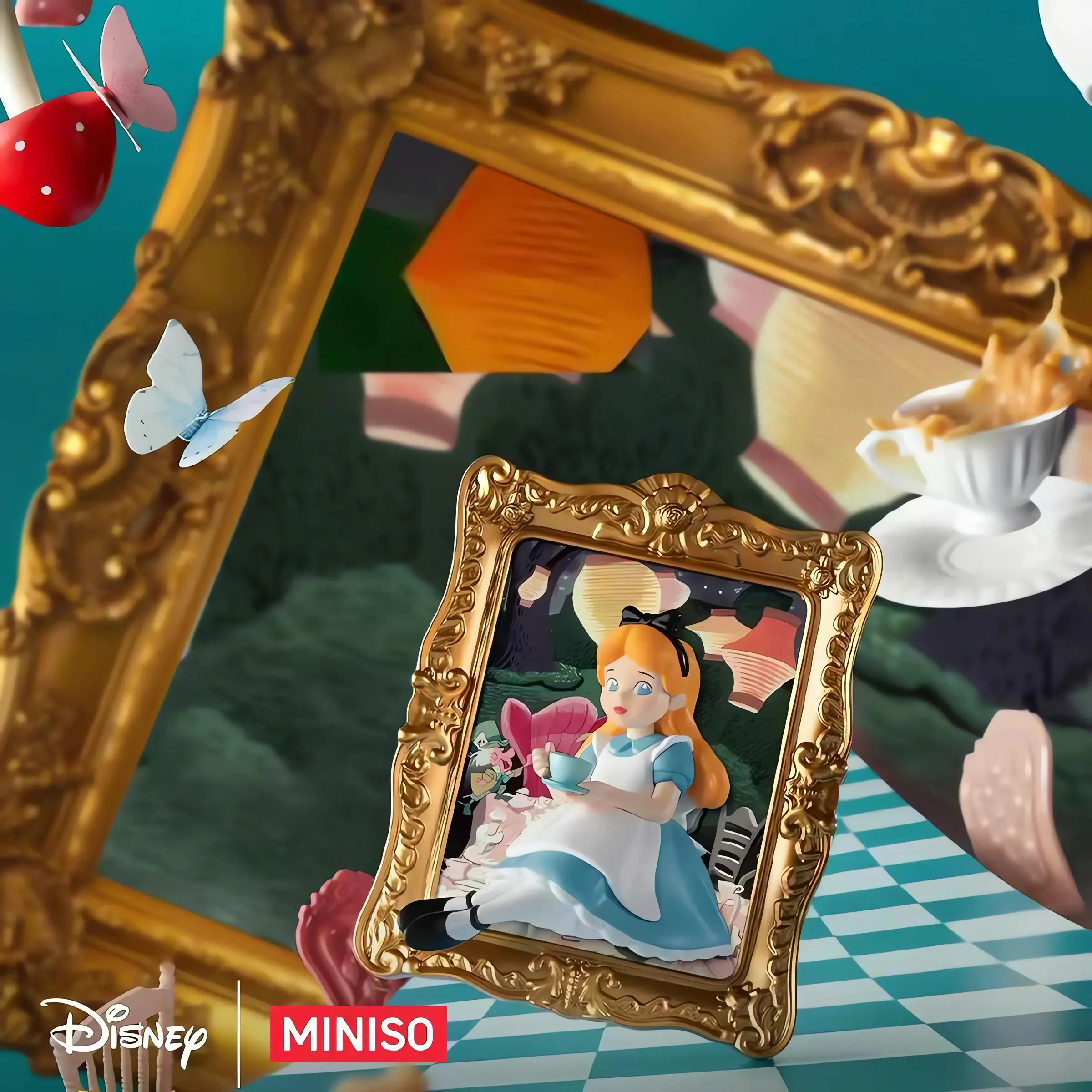 MINISO Disney Alice Art Gallery Blind Box, Magnetic Photo‑Frame Figurine Desktop Decor Gift