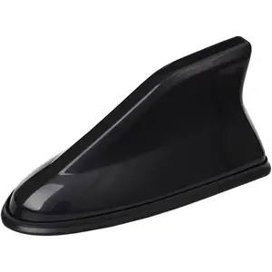 Black Shark Fin Antenna Cover – Adhesive Tape Roof Aerial Base with AM/FM Radio Signal for SUV, Truck & Most Cars