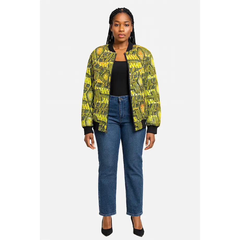 Women's Fitted Afrocentric African Prints Jacket - Traditional Casual Outerwear, Comfortable Cultural Pride Layer Coat, Versatile Tops-Inspired Unisex Sizes