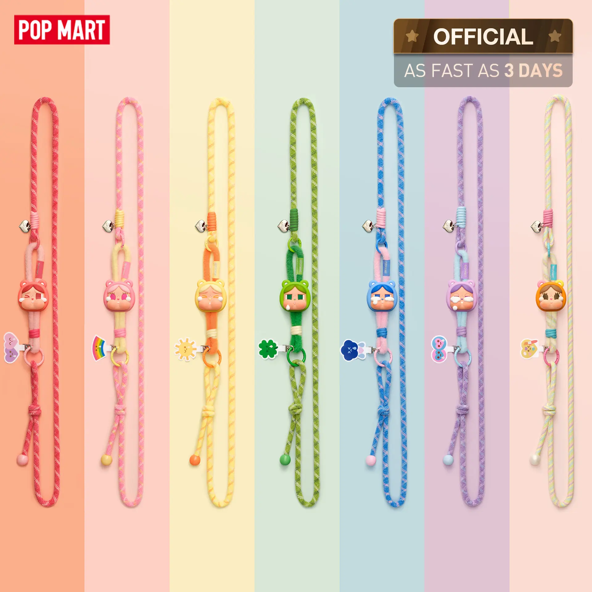 【NEW】POP MART CRYBABY × Care Bears Series - Long Lanyard Blind Box [ship by Aug.31]