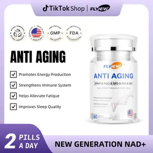 Flynew Anti-Aging | Supports NAD+Production & Healthy Aging | Made in USA | 60 Capsules Dietary Supplement Fitness Edible
