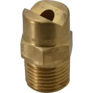 BETE Brass Standard Fan Fog Nozzle, 1/2" Male Thread Pipe Connection, 30° Spray Angle, 19/64" Orifice Diameter, 23.7 GPM at 100 PSI, Model 1/2NF15030@4
