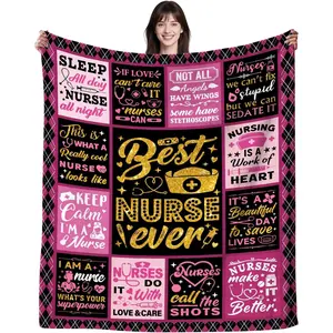 Nurse Blanket LPN RN Gifts for Women Nurses Practitioner,Nurse Accessories Stuff Appreciation Throw Blankets,Nurses Week Day Gifts for Graduating Nursing Student